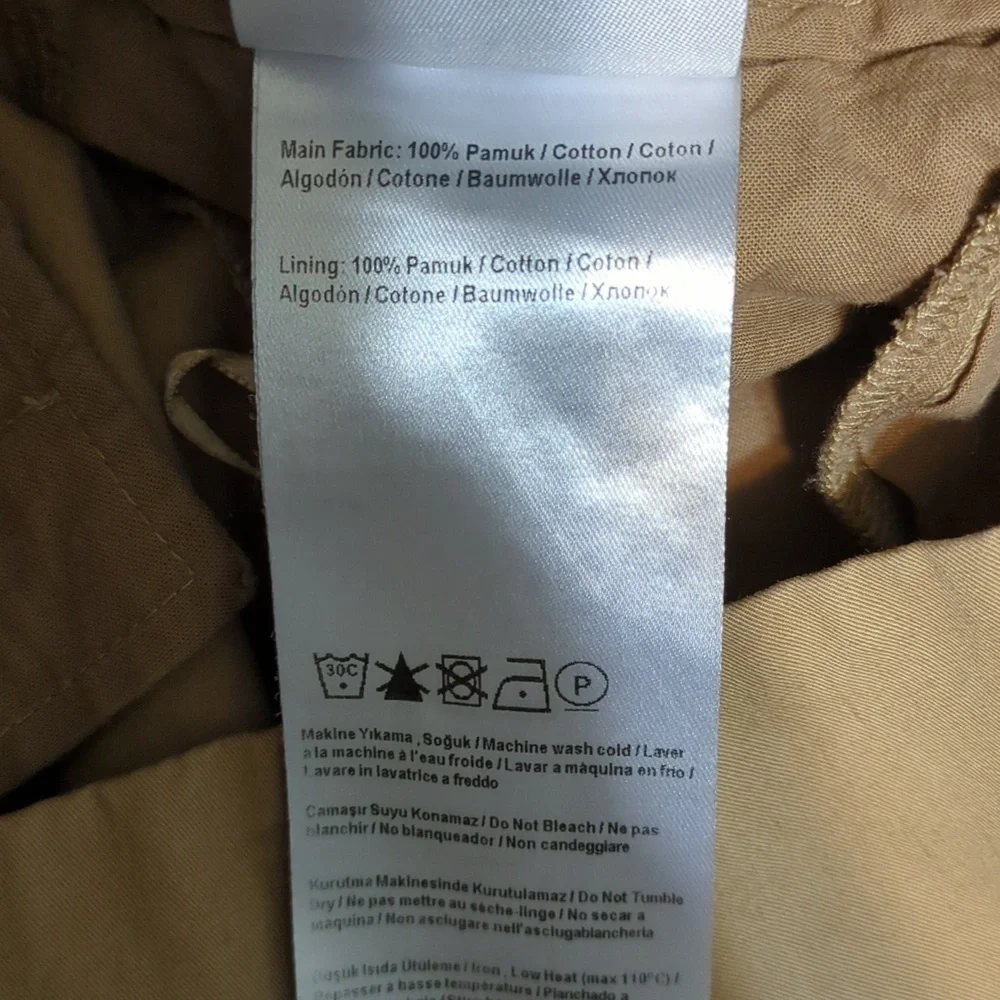 Anthropologie X Exquise Barell Leg Chino Tan High-Waisted Chic Trousers Sz M - Picture 12 of 12